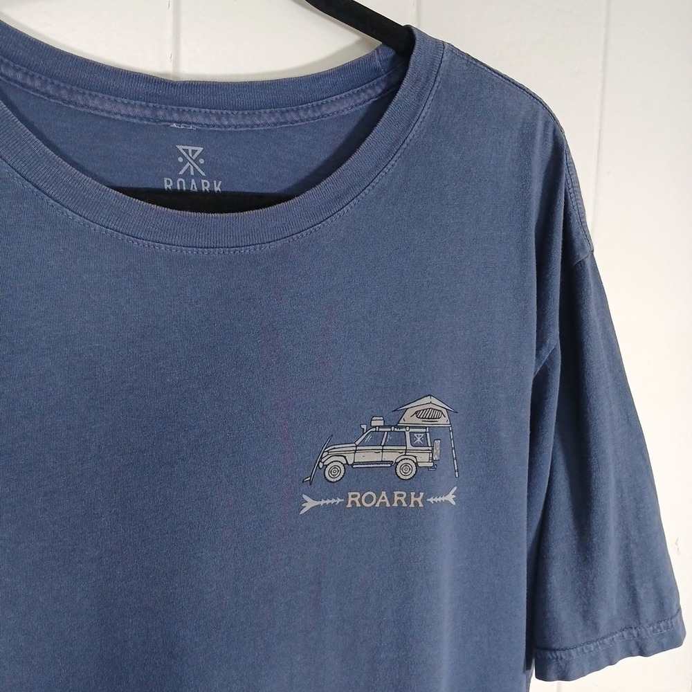 ROARK Shirt Premium Tee Artifacts Of Adventure Graphic Men's XL Cotton Blue SS - Picture 4 of 11